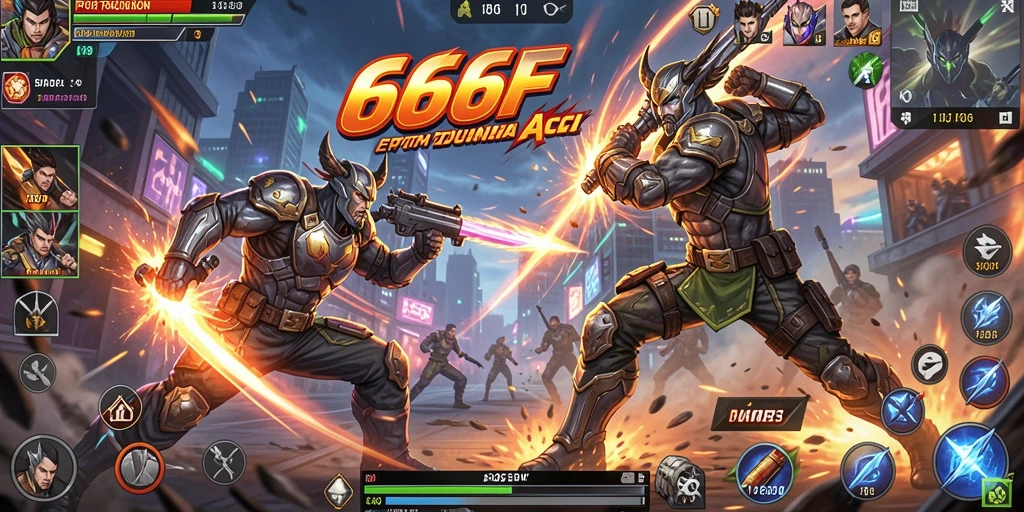 Screenshot menampilkan aksi seru dalam game 666F.