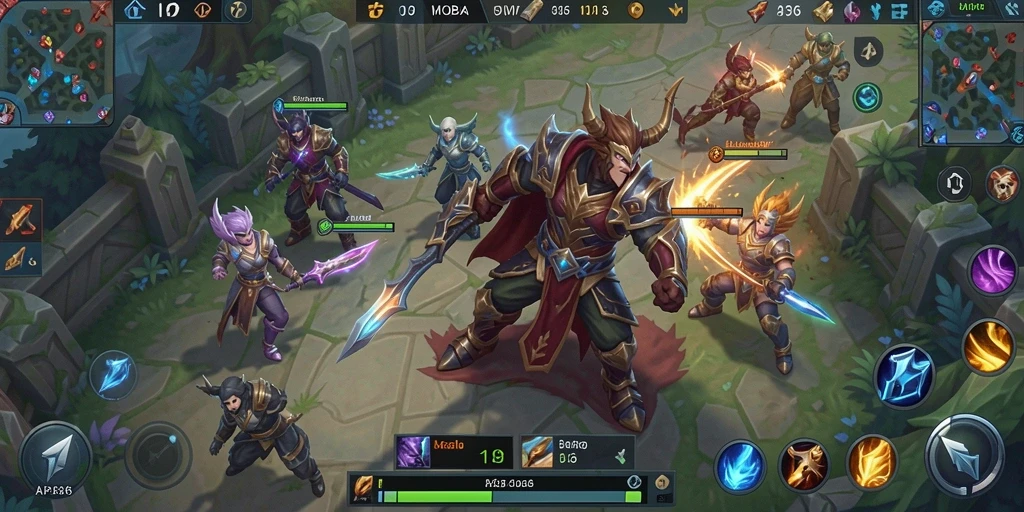 Menampilkan aksi seru dalam gameplay MOBA API36.