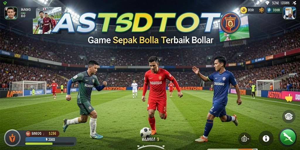 Screenshot gameplay ASDTOTO menampilkan aksi seru di lapangan sepak bola.