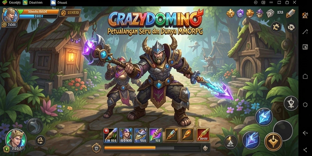 Tangkapan layar utama dari gameplay seru CRAZYDOMINO dengan aksi domino yang dinamis.