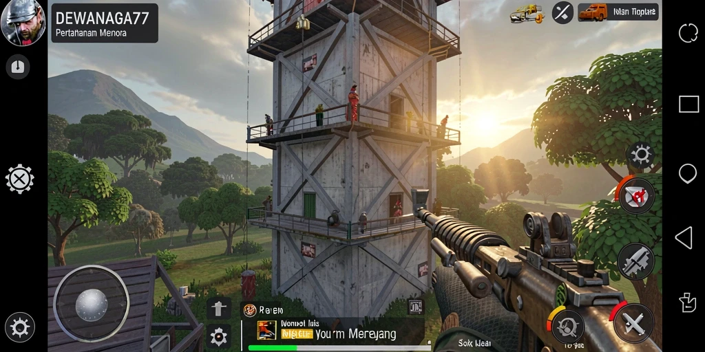 Gameplay menegangkan di DEWANAGA77 dengan berbagai menara pertahanan.