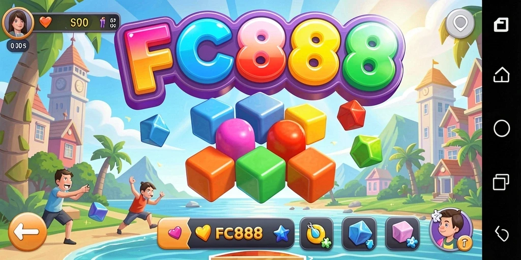 Tampilan gameplay FC888 yang menarik dan penuh tantangan teka-teki.