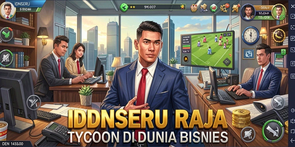 Tangkapan layar gameplay IDNSERU menunjukkan keseruan dalam membangun bisnis.