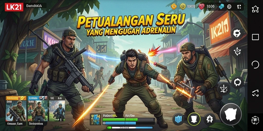 Screenshot gameplay LK21 menampilkan petualangan mendebarkan dan pemandangan menakjubkan.