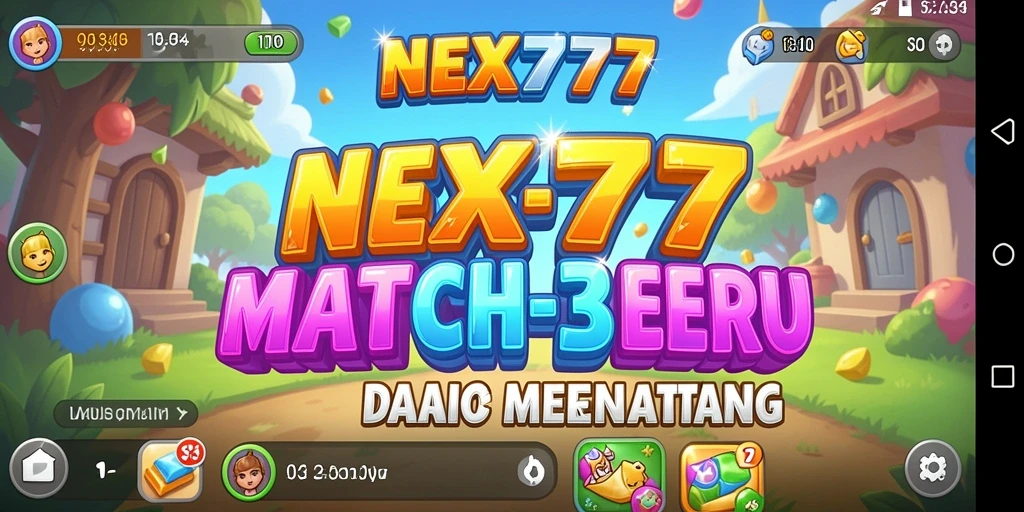 Screenshot gameplay seru dari NEX777 dengan aksi Match-3 yang menarik.