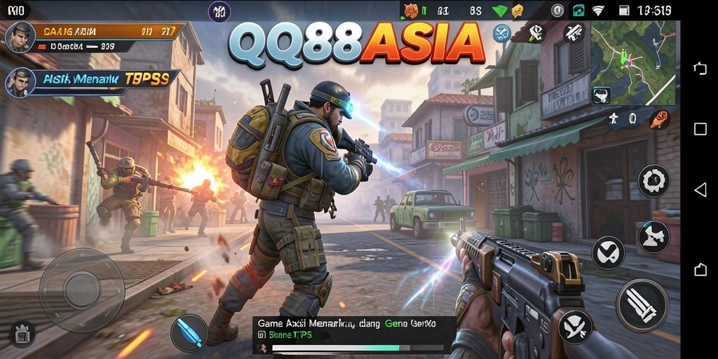 Screenshot menunjukkan aksi seru dalam permainan TPS QQ88ASIA.