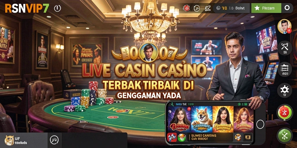 Screenshot gameplay RSNVIP7 menampilkan suasana kasino langsung.