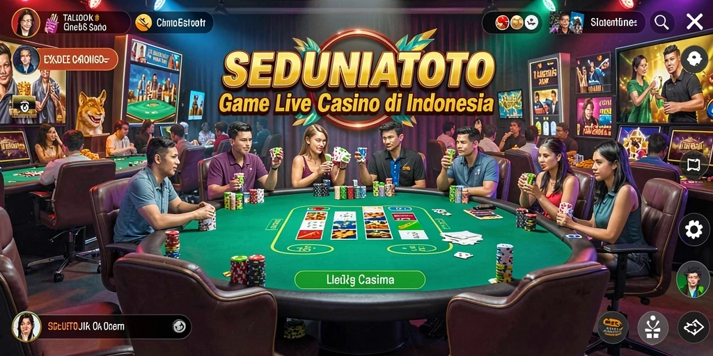 Tampilan utama gameplay SEDUNIATOTO dengan dealer langsung yang profesional.