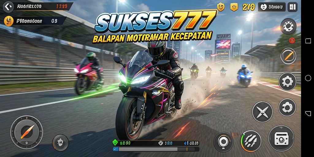 Gameplay balapan motor yang seru dan mendebarkan
