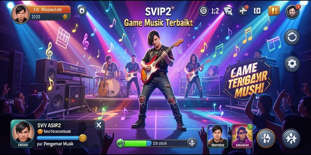 Tampilan gameplay SVIP2 dengan berbagai pilihan lagu musik menarik.