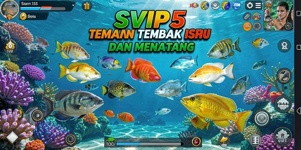 Tangkapan layar utama gameplay Tembak Ikan yang menarik.
