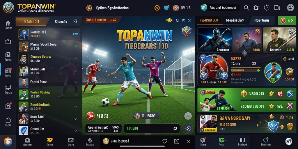 Screenshot utama menunjukkan aksi taruhan di aplikasi Sportsbook.